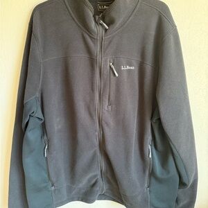Men’s XXL Tall Black L.L. Bean Long Sleeve Outdoor, Casual, Zip Up Fleece Jacket